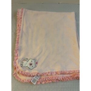 Carters replacement baby blanket cats hearts pink stripes ruffles 26x30